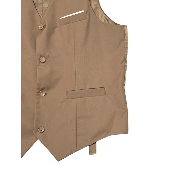 Wehilion Men's  Size M Champagne Formal Jacket Vest 4 Button Front - Picture 6 of 13